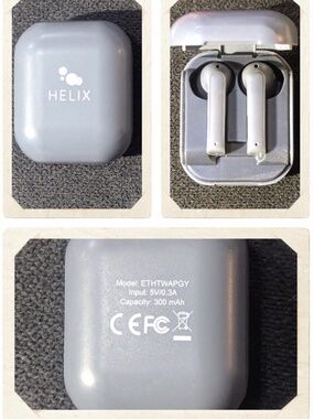 Helix ETHTWAPGY True Wireless Bluetooth Earbuds | Gray | Like New